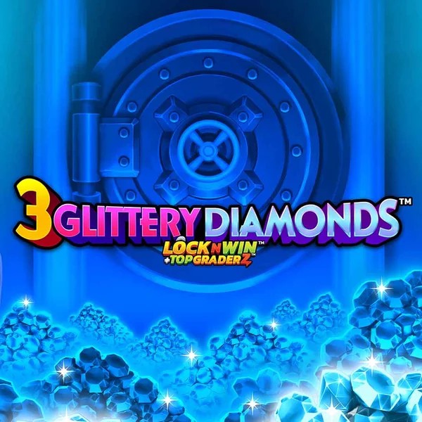 3 Glittery Diamonds by PearFiction Studios, showcased at robocatcasinos.fi – game logo