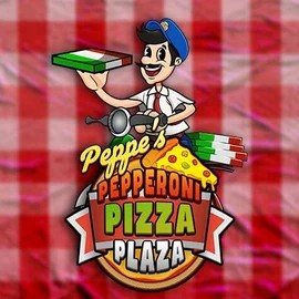 Peppe’s Pepperoni Pizza Plaza slot logo by Pragmatic Play at Robocat Casino